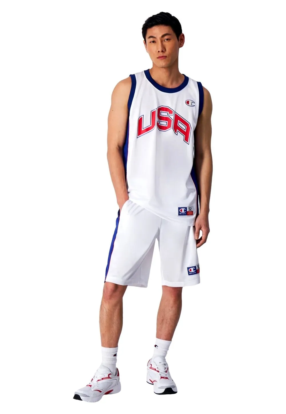 Bermuda champion blanca basket usa logo short