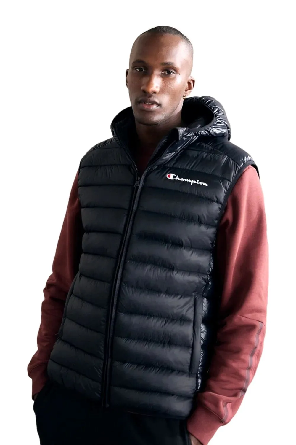 Chaleco champion negro small logo polyfilled vest